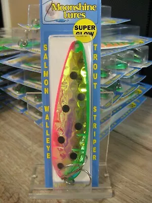 Moonshine Lures 4 1/2  Magnum RV Series Salmon Trolling Spoon Atomic Melon • $11.87