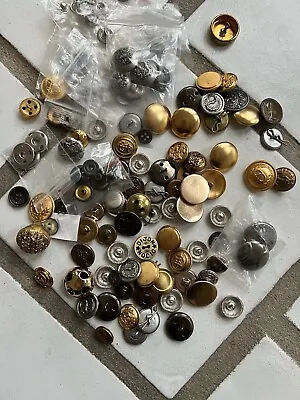 Lot Of New And Unused High-Quality Mixed Buttons In Metallic Colors • $25