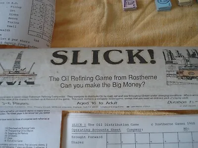 Slick Game - Slick! - Oil Refining Game - 100% - 1988 - Rare - Oil Game - Great • £44.99