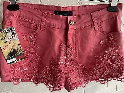 $10 • Buy Liang Liang Bershka Pink Lacy Shorts Size 12 NWT 