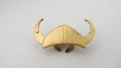 Vintage Gold Tone Vikings Helmet Button Hole Badge • $12.42