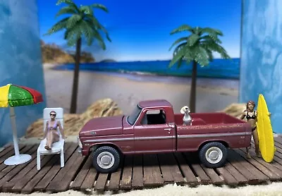 1969 Ford F-100 Custom Pickup Truck 4x4 Rare 1/64 Scale Collectible Diecast • $14.98