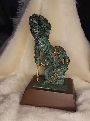 Vintage Mayan Green Stone Statue Warrior With Head Down • $110