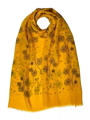 Pretty Dandelion Floral Print Ladies Lightweight Scarf Shawl Wrap • £3.99