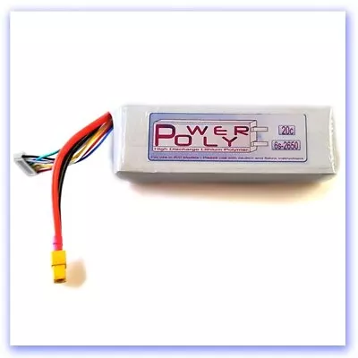£24.80 • Buy 6s 2650mah 22.2v 20c PolyPower Lipo