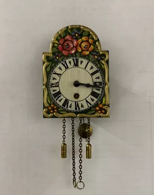 Vintage Shield Clock Novelty Hand Painted Key Wind Black Forest Germany? • $49.97