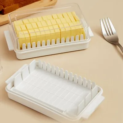 With Lid Clear Butter Dish Fresh-keeping Case Butter Container Cheese SlicAU • $9.35