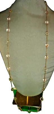 J Crew Gold Tone Chain Faceted Beads Long Necklace 30  • $11.91