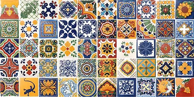 SET #003 Contain 50 Mexican 2x2 Ceramic Tiles Handmade Talavera Clay Tile • $16