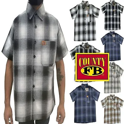 FB County Short Sleeve Plaid Checker Flannel Shirt • $39.99