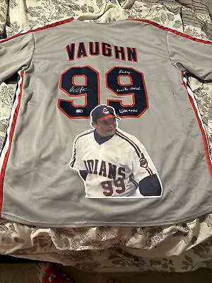 Charlie Sheen Autographed Ricky Wild Thing Vaughn Indians Jersey Steinercx 1/1 • $375