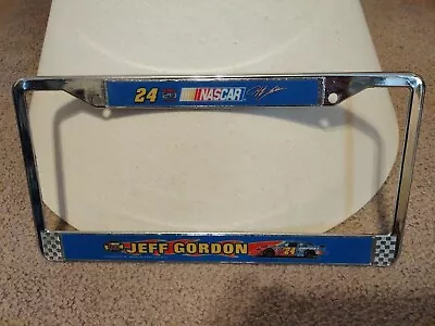 License Plate Frame Metal Chrome Wincraft NASCAR Jeff Gordon #24  • $1.99