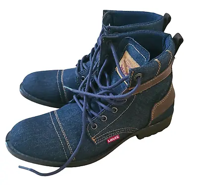 Levi Strauss Blue Jean Denim Boot Shoes Men's 8.5 Women's 10 • $39.95