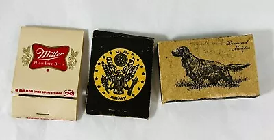 Vintage Matchbook Covers Army Miller High Life Diamond Matchbox Collectibles • $5