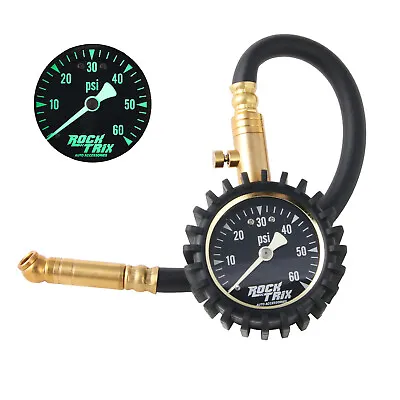$13.99 • Buy Air Tire Pressure Gauge (High Accuracy) Extended Hose (Up To 60 PSI) Glow Dial