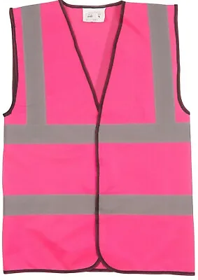 £4.72 • Buy Hot Pink Hi Vis Vest Reflective Visibility Sport Riding Hen Party Safety Jacket