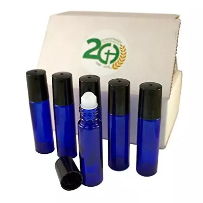 Pack Of 6 Aromatherapy Glass Roll On Bottles 10ml 1/3oz Cobalt Blue Glass • $9.12