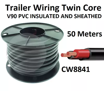 TYCAB 8 B&S TWIN CORE CABLE RED BLACK W/ BLACK SHEATH 50m (96/0.32)  CW8841 • $355