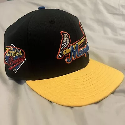 Memphis Redbirds Yellow “Stomp” Hat Cap Fitted 7 Minor League Baseball Cardinals • $25