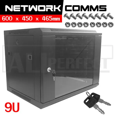 9RU 9U Cabinet Server Network Comms Data Rack LAN 19  Wall Mount 450mm Deep • $118.12