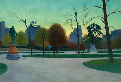 EDWARD HOPPER CENTRAL PARK FRAMED CANVAS WALL ART DECOR LARGE 20x30 INCH • £24.20