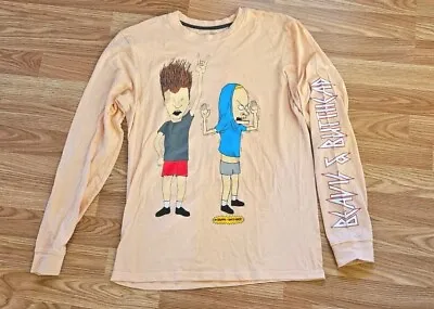 MTV Beavis And Butthead Metallica Coral Long Sleeve Shirt Medium • $7