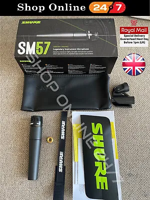 Shure SM57-LC Cardioid  Dynamic Instrument Microphone | 1 Year Warranty | U.K • £69.99