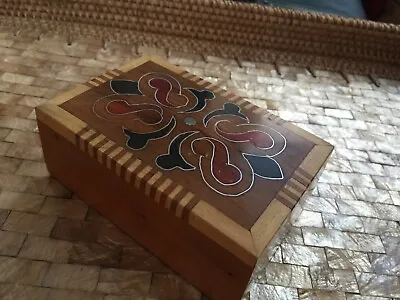 £8 • Buy Morocco Folk Art Inlaid Wood And Wires On Box 4.75   X 3   Mother Of Pearl