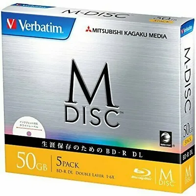 1000 Years Archival Verbatim M-Disc BD-R DL Inkjet Printable 50GB 6xSpeed 5Pack • $190.94