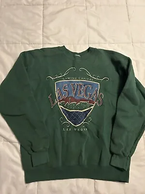 VTG 90’s Las Vegas Nevada Gaming Capital Crewneck Sweatshirt Medium Pullover • $20