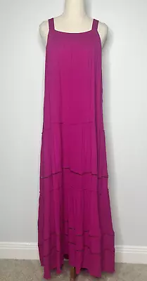 Witchery Pink Tiered Maxi Dress Size 10 S M Lined Sleeveless Summer • $49.99