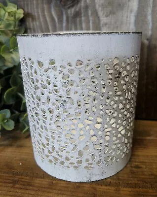 Shabby White Lantern Candle Holder Decor Accent • $8