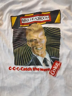 Vtg MAX HEADROOM Catch The Wave Coke Soda Pop T-Shirt Size Large Made In USA • $56.21