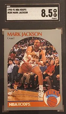 1990-91 Nba Hoops #205 Mark Jackson Sgc 8.5 Nm Mt+ Infamous Brothers Background • $29.95