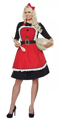 Mrs. Claus Christmas Apron Holiday Gift And Dress Up Adult One Size • $8