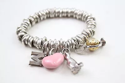 Links Of London Sweetie Bracelet Sterling Silver Charms Heart Globe (66g) • £54.53