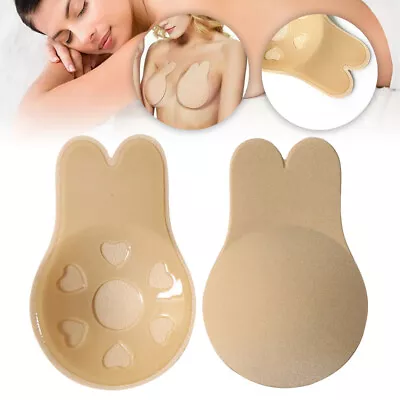 £5.76 • Buy 4x Invisible Silicone Strapless Bra Push Up Adhesive Rabbit Lift Up Stick On Bra