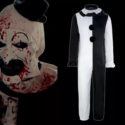 Horror Clown Cosplay Costume Festival Bodysuit Black & White S-XXL • $62.97