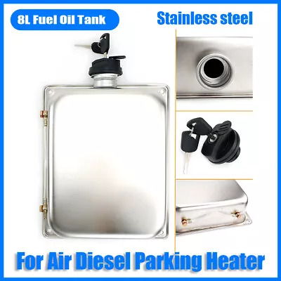 8L Air Diesel Heater Fuel Tank Oil With Lock Stainless Steel For Car Truck VAN @ • £30.73