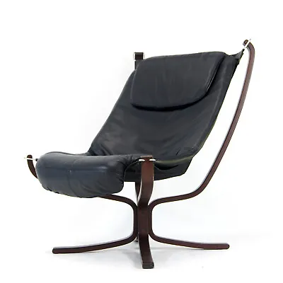 Retro Vintage Sigurd Ressell Leather Falcon Lounge Chair Mid Century Danish 70s • £745