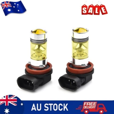 2x H11 H8 Led Yellow Fog Light Bulbs 4300K 100W 1500LM Super Bright DRL • $17.81