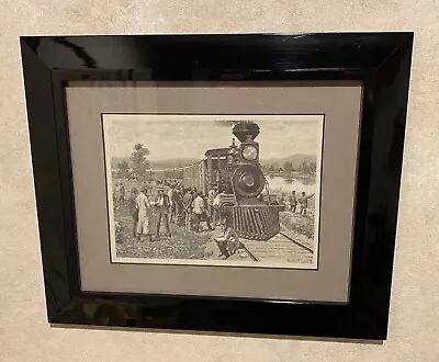 A.B. Frost Locomotive Original Engraving   Breakdown On The Road  From 1885   • $19.99