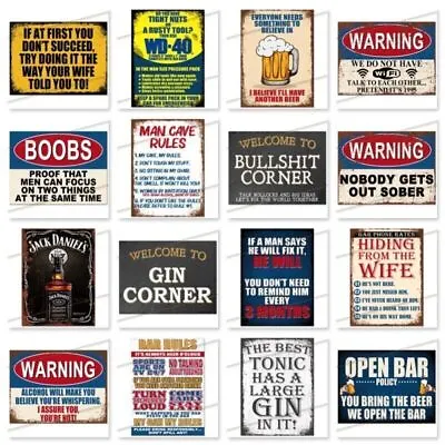 £3.95 • Buy Metal Signs Vintage Retro Funny Pub Home Bar Mancave Garage Shed Poster Tin Sign