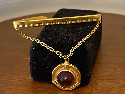 Vintage Hickok Red Cabochon Tie Chain • $11.75