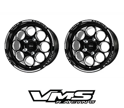 X2 VMS RACING MODULO 15X10 DRAG RACE RIMS WHEELS 5X114 ET20 PAIR • $415.95