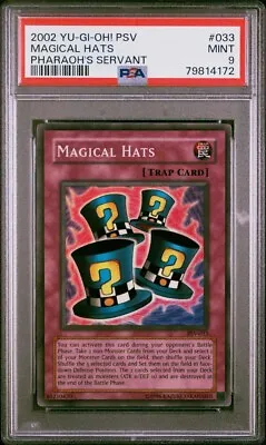 PSA 9 - Magical Hats PSV-033 Original 2002 Unlimited Edition Super Rare YuGiOh • $39.99