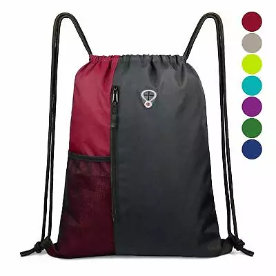 Sports Gym Bag Backpack Sack Pack Drawstring Swim Shoe Women Men Large Polyester • $20.02