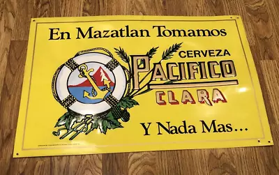 Pacifico Clara Cerveza Large Metal Sign 25 X17  Bright Colors Authentic Spanish • $35