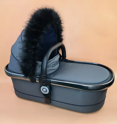 Carrycot Hood Fur Trim Pram Faux Fur Accessories Fits Icandy Peach Baby Cots • £24.99