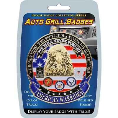 License Plate Shop American Warriors Car/Truck Grille Badge Emblem (3 ) • $15.96